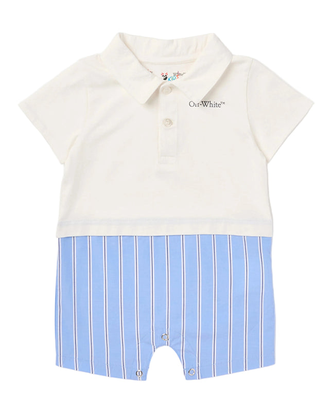 kids atelier off white Sky Blue Bookish Mix Romper