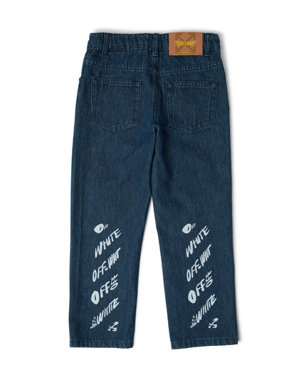 kids atelier off-white Medium Blue Logo Jeans