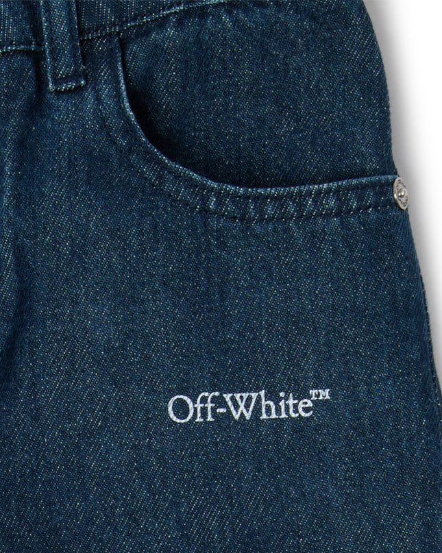kids atelier off-white Medium Blue Logo Jeans