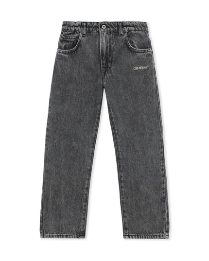 kids atelier off white Grey Bookish Diagonal Jeans