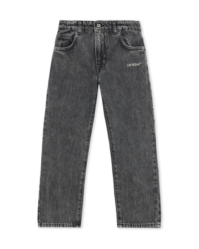 kids atelier off white Grey Bookish Diagonal Jeans