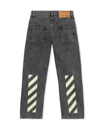 kids atelier off white Grey Bookish Diagonal Jeans