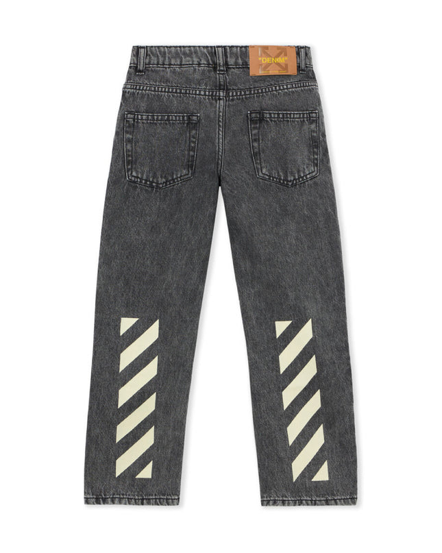 kids atelier off white Grey Bookish Diagonal Jeans