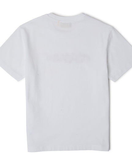 kids atelier off-white White Big Bookish Watercolor Short Sleeve T-Shirt