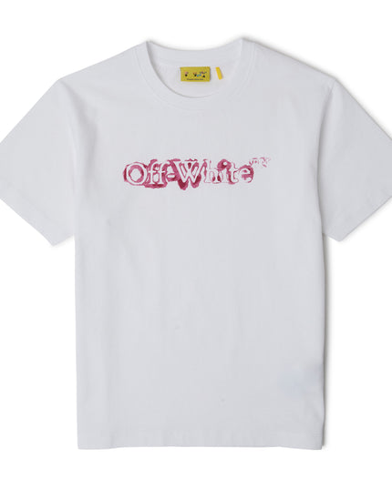 kids atelier off-white White Big Bookish Watercolor Short Sleeve T-Shirt