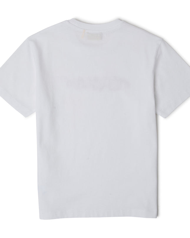 kids atelier off-white White Big Bookish Watercolor Short Sleeve T-Shirt