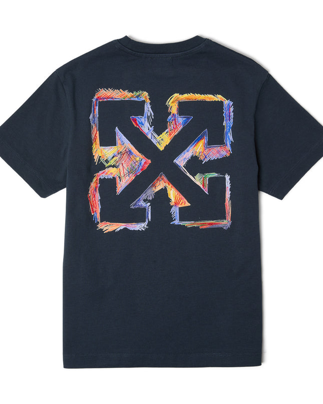 kids atelier off-white Navy Arrow Pencil T‑Shirt