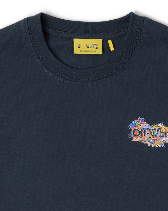 kids atelier off-white Navy Arrow Pencil T‑Shirt