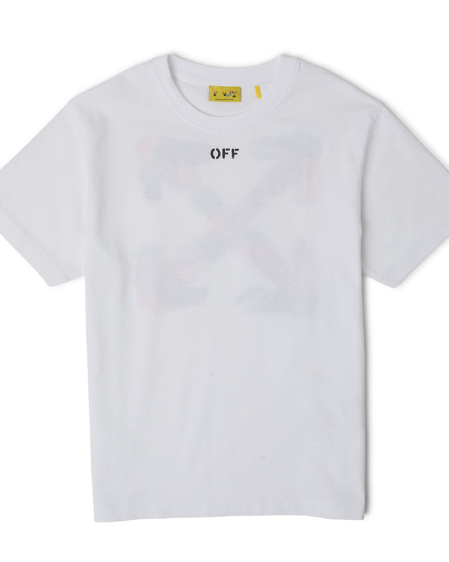 kids atelier off-white White Arrow Acrylic T‑Shirt