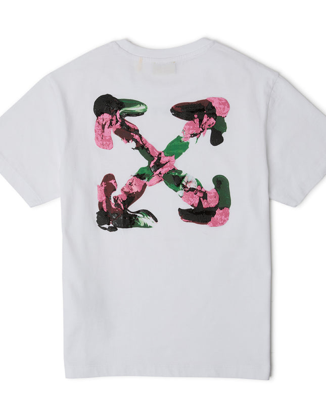 kids atelier off-white White Arrow Acrylic T‑Shirt