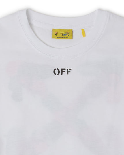 kids atelier off-white White Arrow Acrylic T‑Shirt