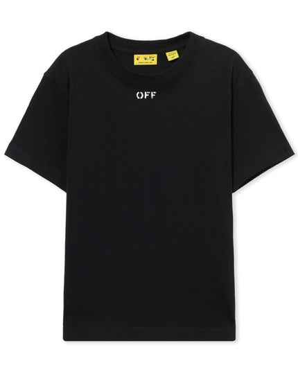 kids atelier off white Black Diagonal Watercolor T-shirt