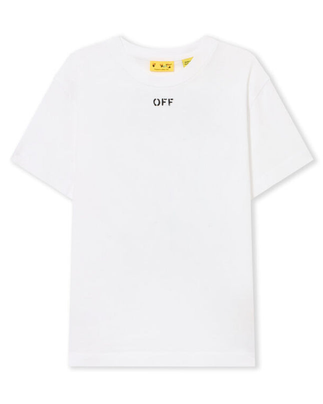 kids atelier off white White Diagonal Watercolor T-shirt