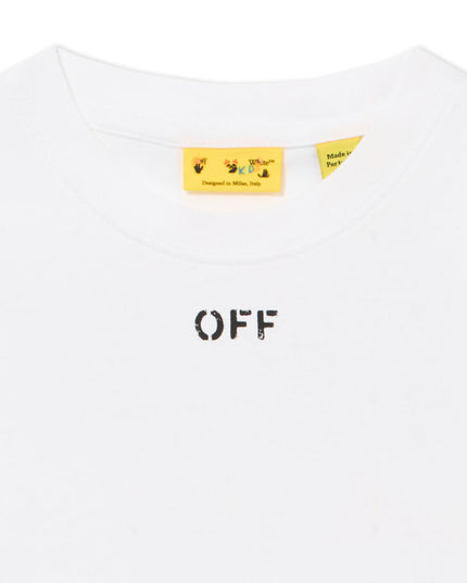 kids atelier off white White Diagonal Watercolor T-shirt