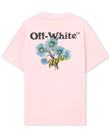 kids atelier off white Pink Daisy Tape T-shirt