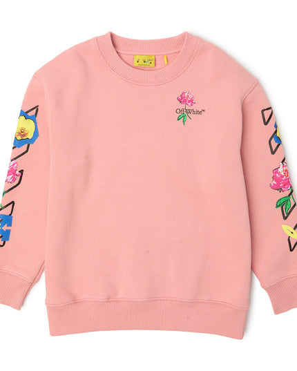 kids atelier off-white Pink Arrow Writings Sweatshirt
