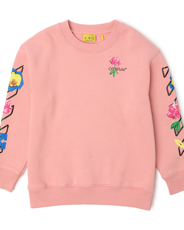 kids atelier off-white Pink Arrow Writings Sweatshirt