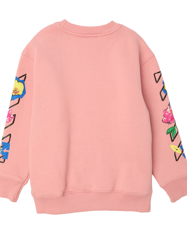 kids atelier off-white Pink Arrow Writings Sweatshirt