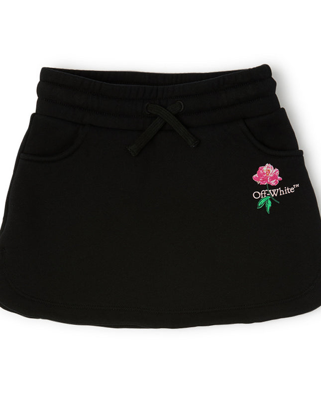kids atelier off-white Black Arrow Flower Skirt