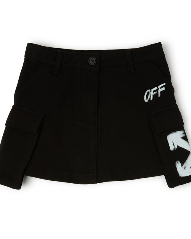 kids atelier off-white Black Arrow Acrylic Skirt
