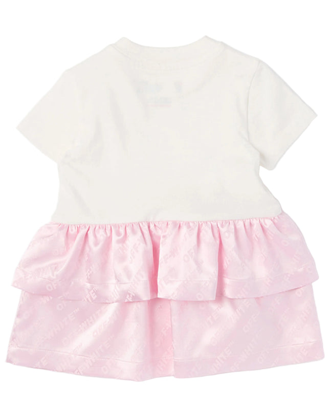 kids atelier off white Pink Jacquard Off-Satin Mix Dress