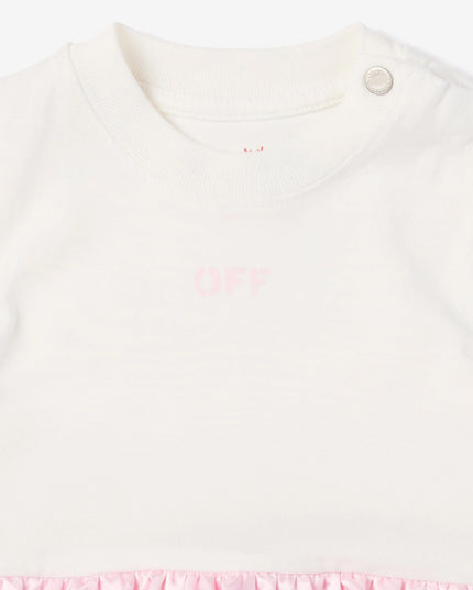 kids atelier off white Pink Jacquard Off-Satin Mix Dress