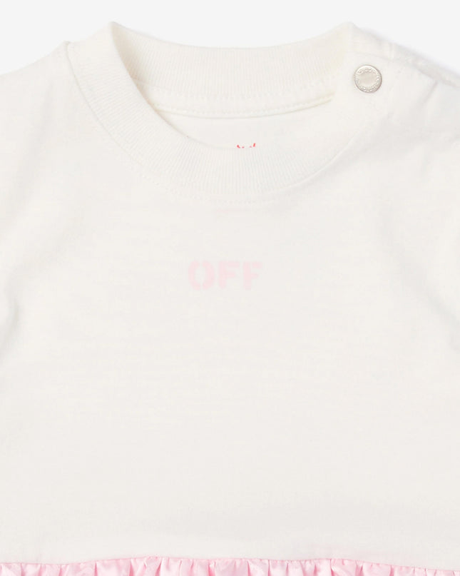 kids atelier off white Pink Jacquard Off-Satin Mix Dress