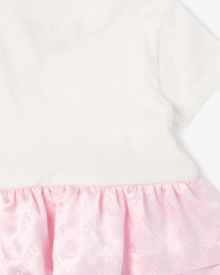 kids atelier off white Pink Jacquard Off-Satin Mix Dress