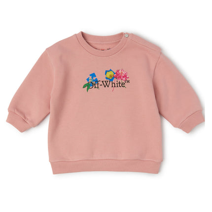 kids atelier off-white Pink Arrow Flower Sweatshirt