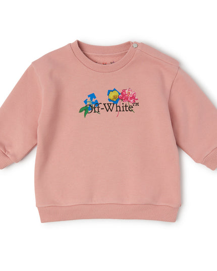 kids atelier off-white Pink Arrow Flower Sweatshirt
