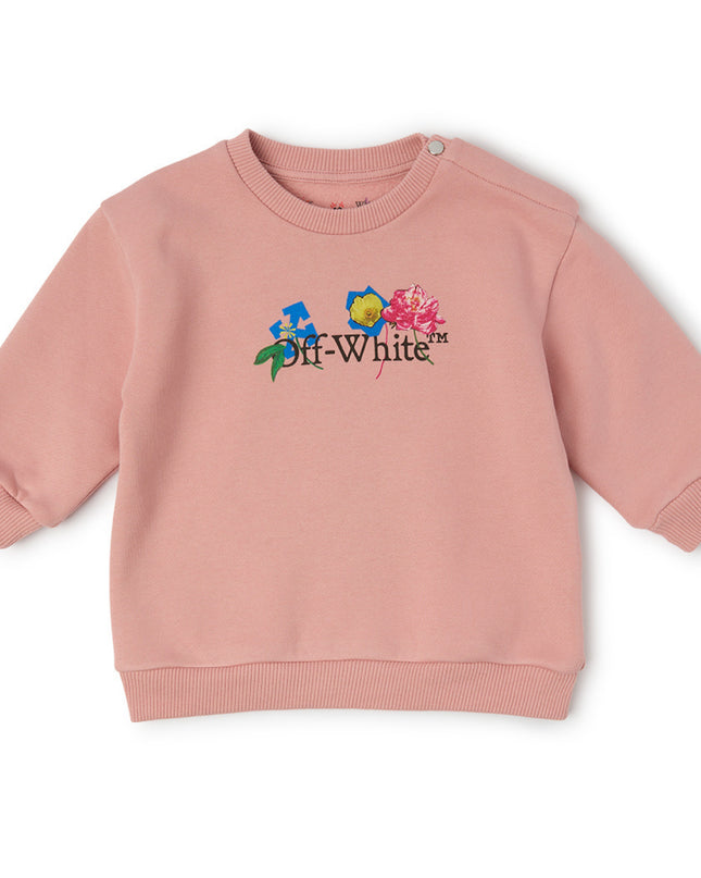 kids atelier off-white Pink Arrow Flower Sweatshirt