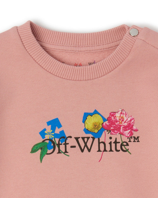 kids atelier off-white Pink Arrow Flower Sweatshirt