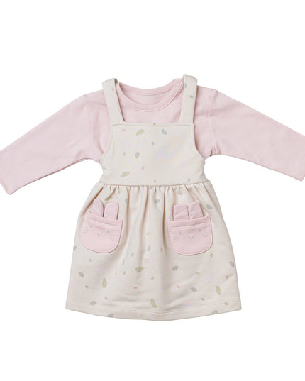 Andywawa-AC24078-BEIGE/PINK-Set DRESS SET
