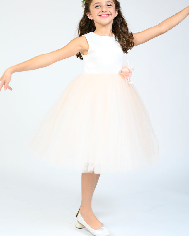 TULLEEN-2567-WHITE PINK-SHORT WHITE PINK TULLE DRESS