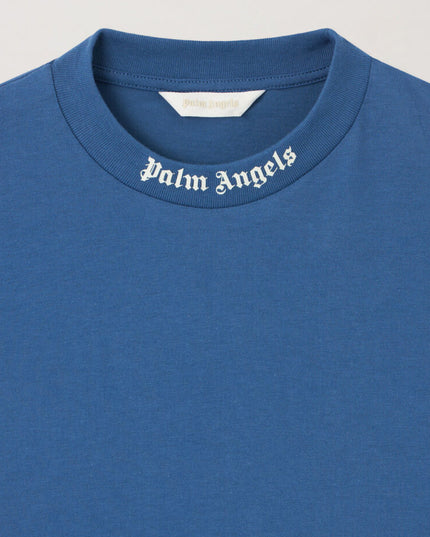 kids atelier palm angels Blue Overlogo Crewneck T-Shirt