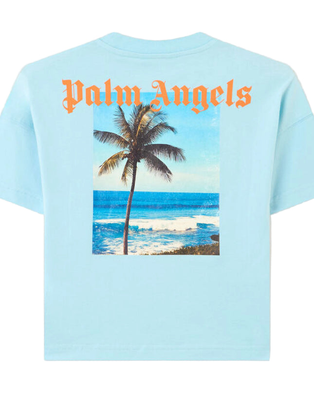 kids atelier palm angels Baby Blue Since 2015 Over T-shirt