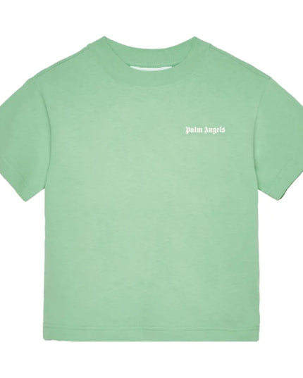 kids atelier palm angels Green Regular Logo T-Shirt