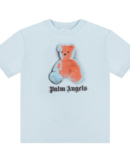kids atelier palms angels Baby Blue Blurred Bear Regular T-Shirt