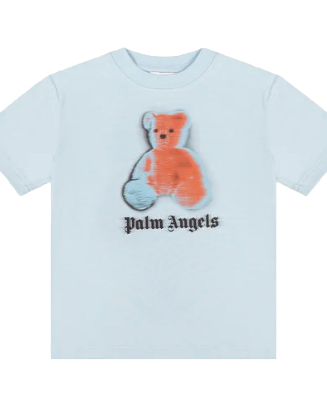 kids atelier palms angels Baby Blue Blurred Bear Regular T-Shirt