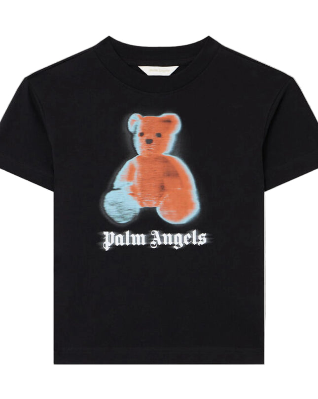 kids atelier palms angels Black Blurred Bear Regular T-Shirt