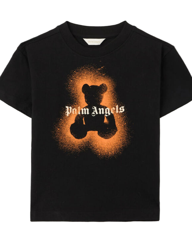 kids atelier palms angels Black Spray Bear Regular T-Shirt