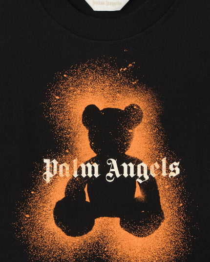 kids atelier palms angels Black Spray Bear Regular T-Shirt