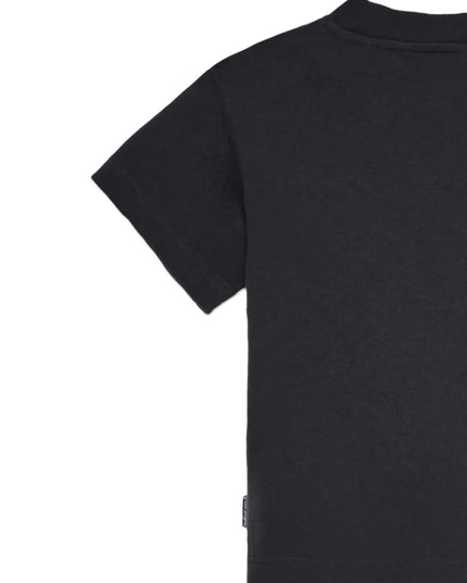 kids atelier palm angels Black Logo Stamp T‑Shirt