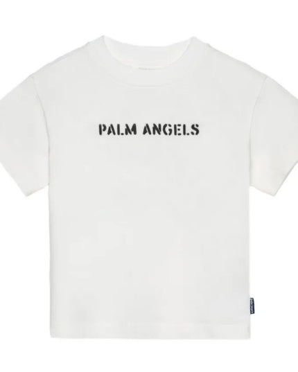 kids atelier palm angels Off White Logo Stamp T‑Shirt
