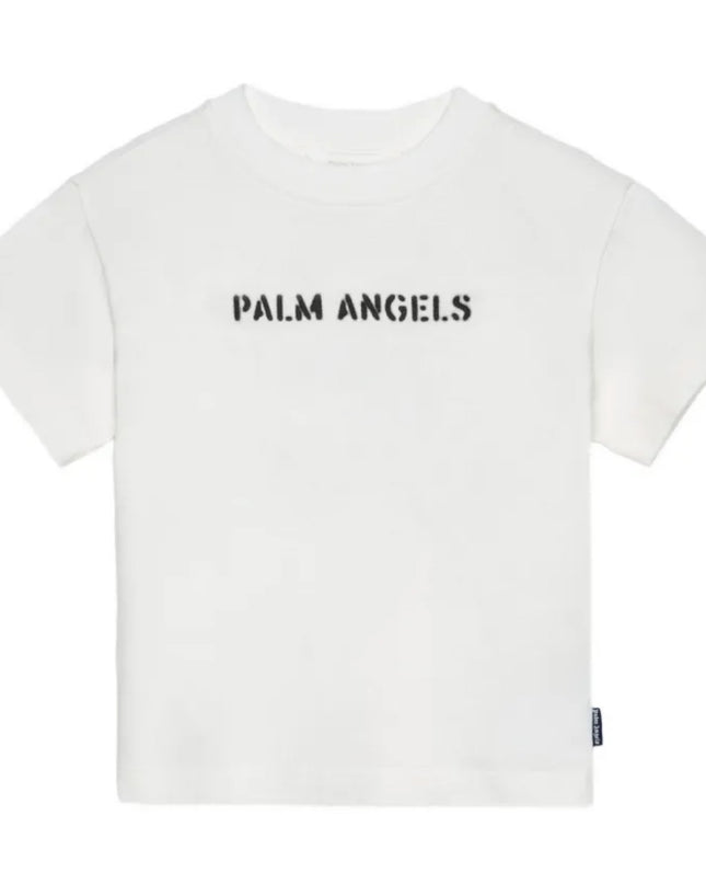kids atelier palm angels Off White Logo Stamp T‑Shirt