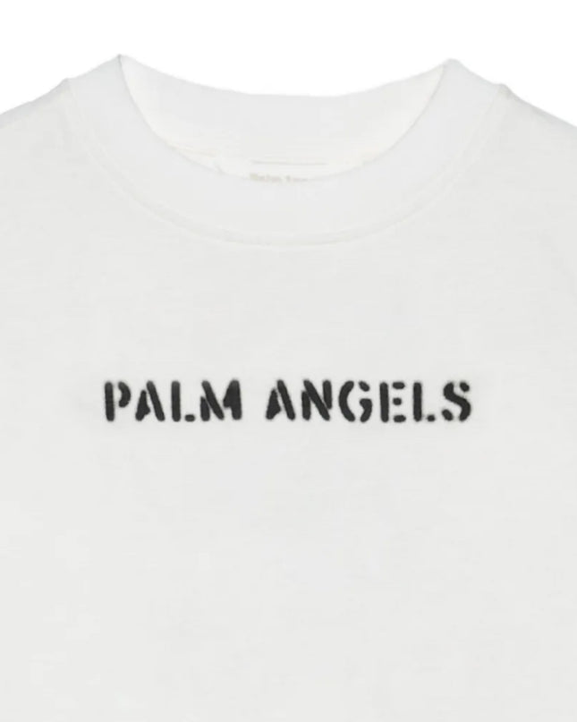 kids atelier palm angels Off White Logo Stamp T‑Shirt