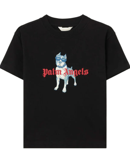 kids atelier palms angels Black Dog Graphic T-Shirt