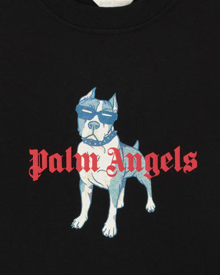 kids atelier palms angels Black Dog Graphic T-Shirt