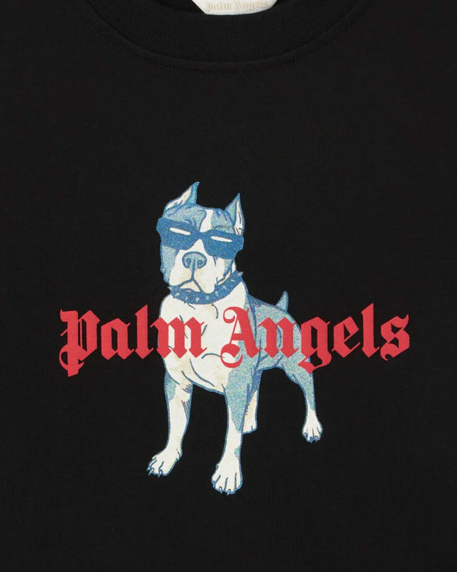 kids atelier palms angels Black Dog Graphic T-Shirt