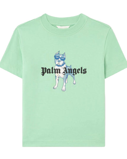 kids atelier palms angels Green Dog Graphic T-Shirt